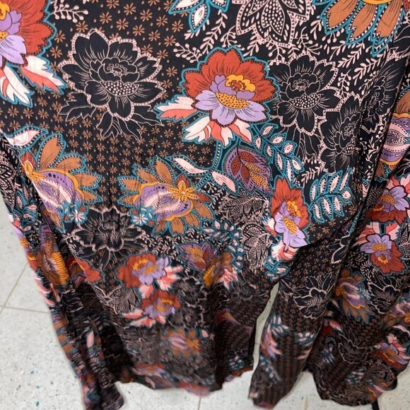 JAASE Maxi Wrap Dress Size Medium Purple Haze Multicolor Bohemian Floral Rayon - Picture 6 of 15
